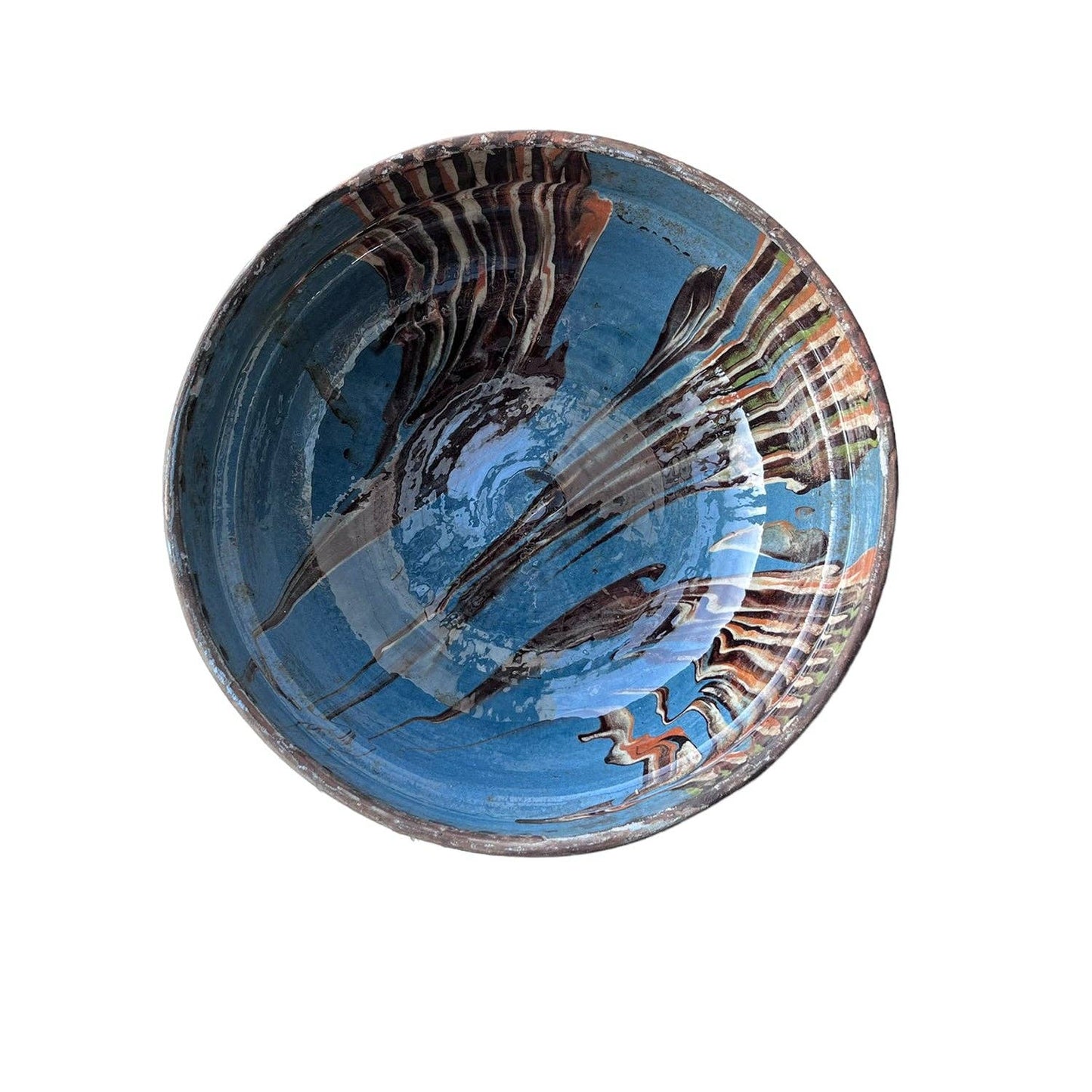 Cottage Crafted Bowl: Marbleized Blue / Small