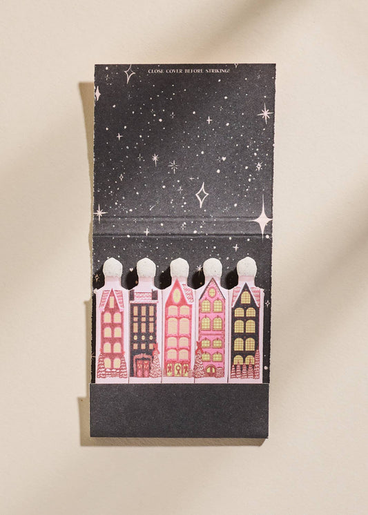 Wintry Village Printed 10 Stem Matchbook