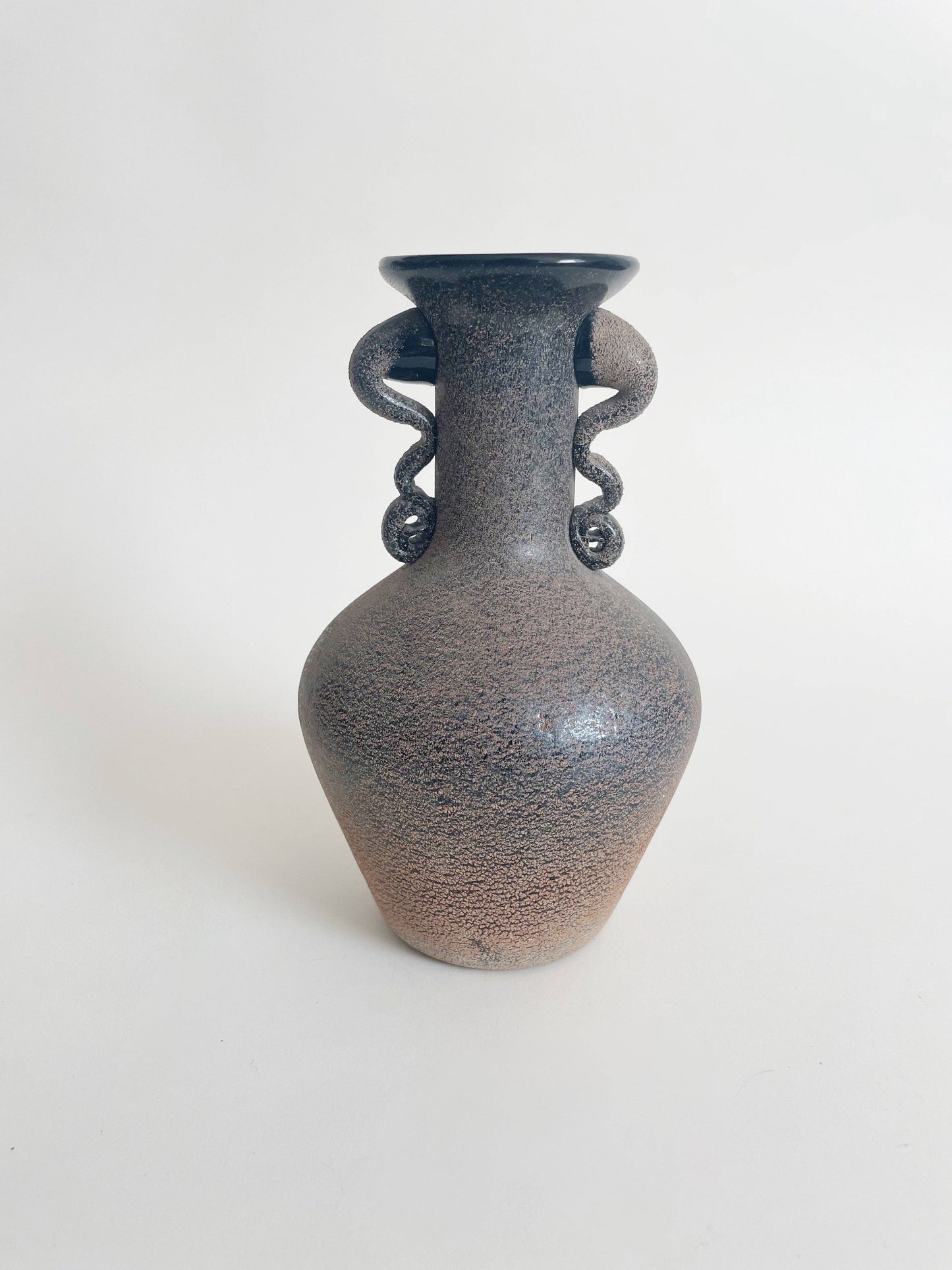 Black Murano Scavo Vase