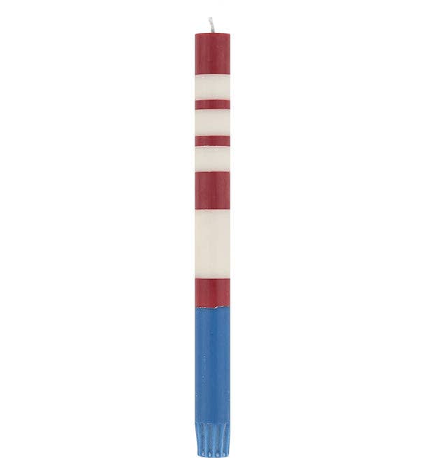 British Colour Standard Dinner Candles - Guardsman Red, Pearl & Royal Blue