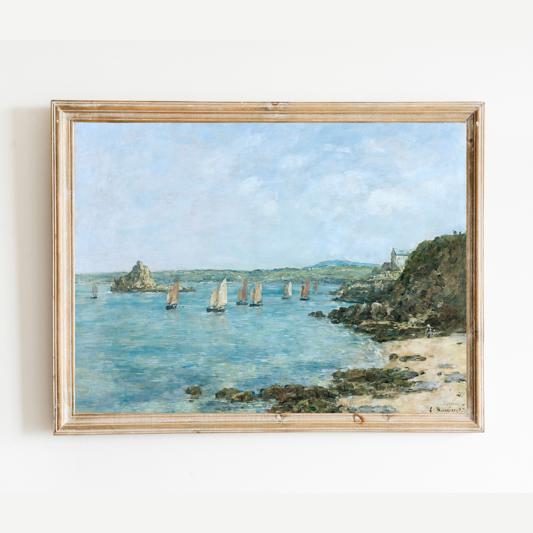 Fishing Boats Antique Art Print