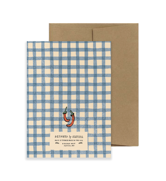 Legumes/Veggie Gingham Card