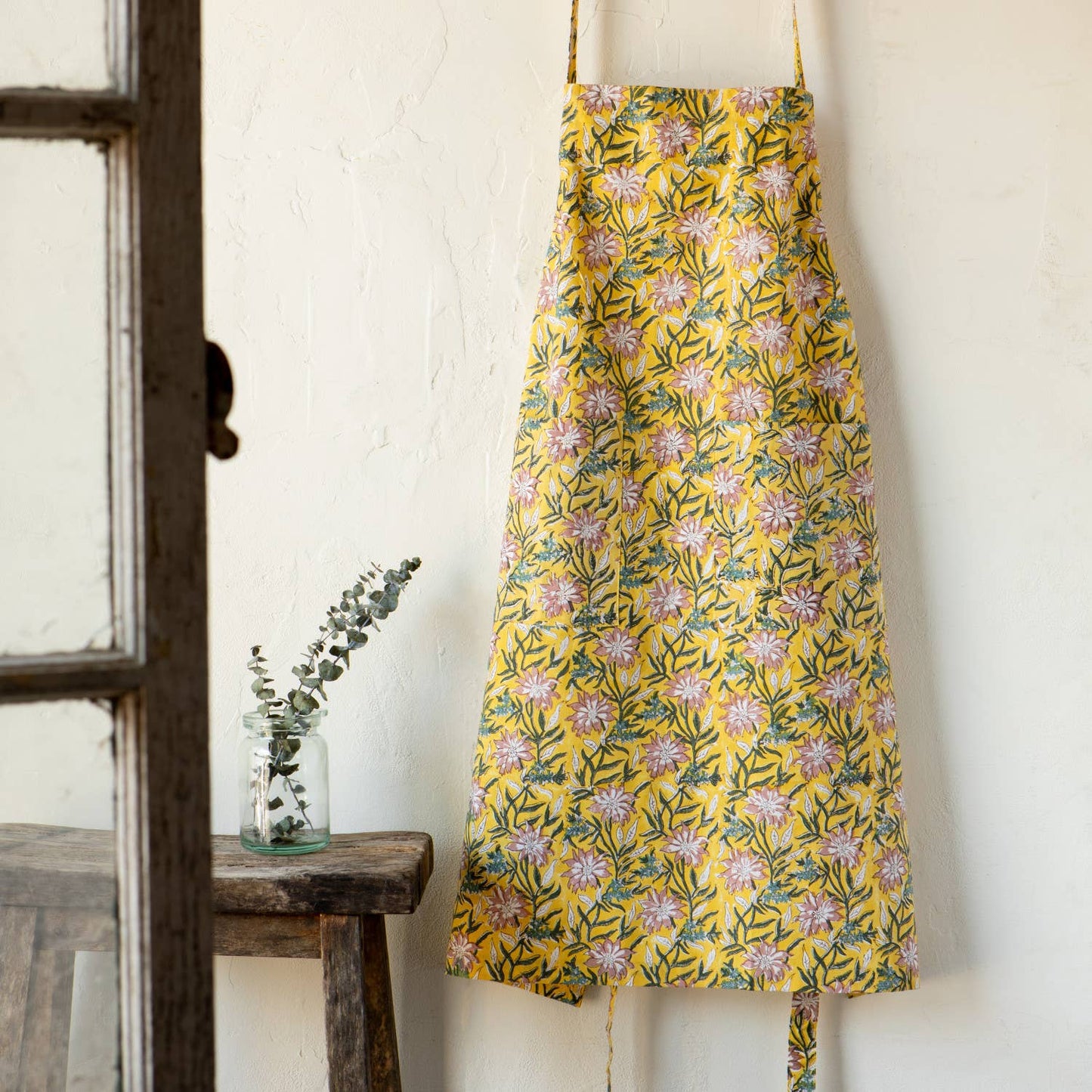Heirloom Clematis Block Print Apron