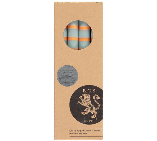 British Colour Standard Dinner Candles - Gunmetal, Opaline & Marigold