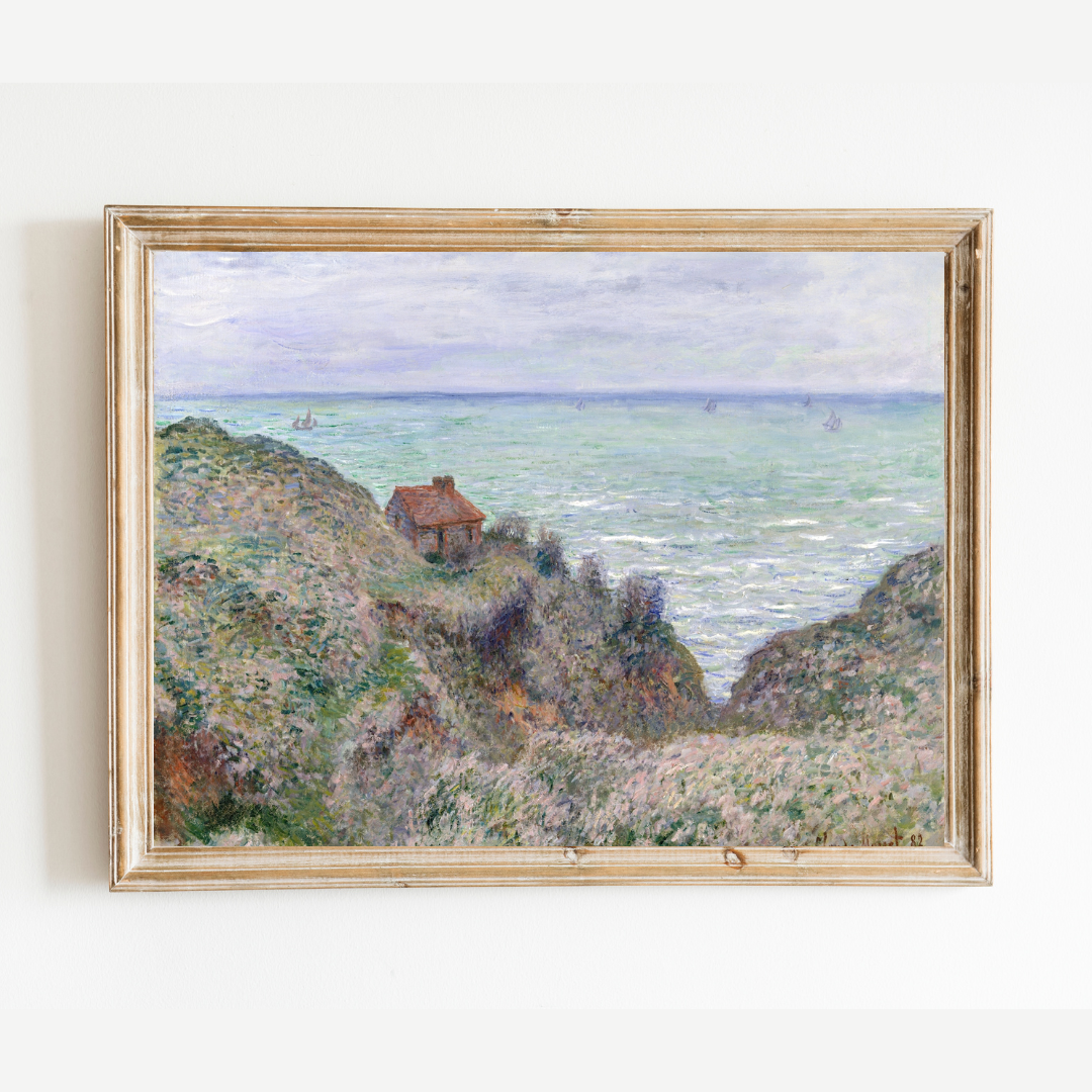 Cabin at the Sea Antique Art Print