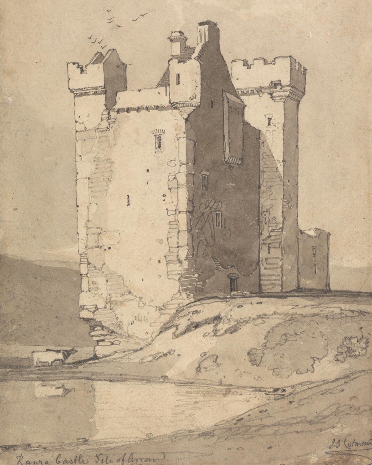Castle Sketch Antique Art Print