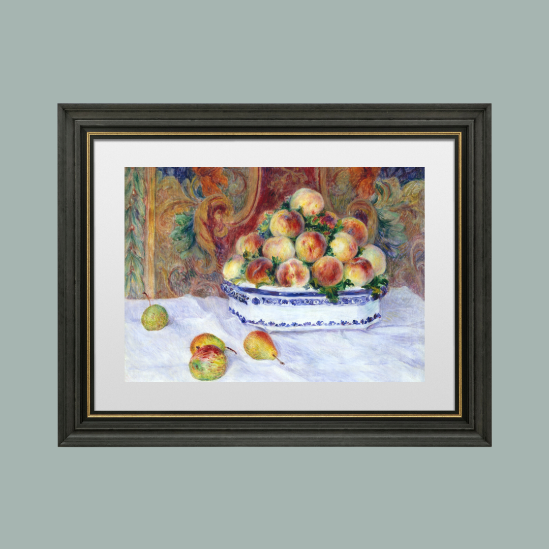 Still Life with Peaches Antique Art Print