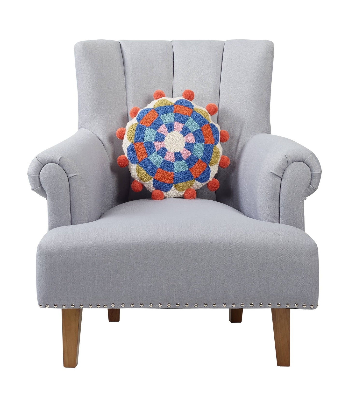 Flower Pop W/Pom Poms Hook Pillow - Elizabeth Olwen