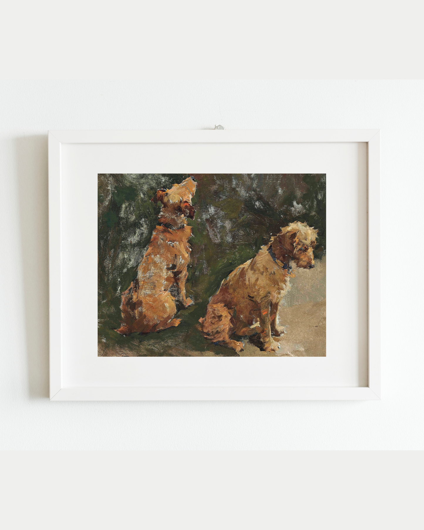 Two Pups Antique Art Print
