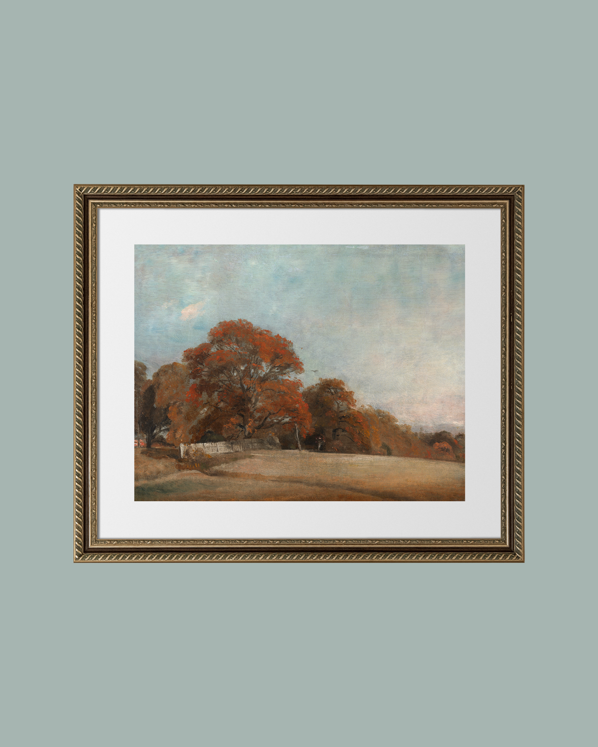 An Autumnal Landscape at East Berg Antique Art Print