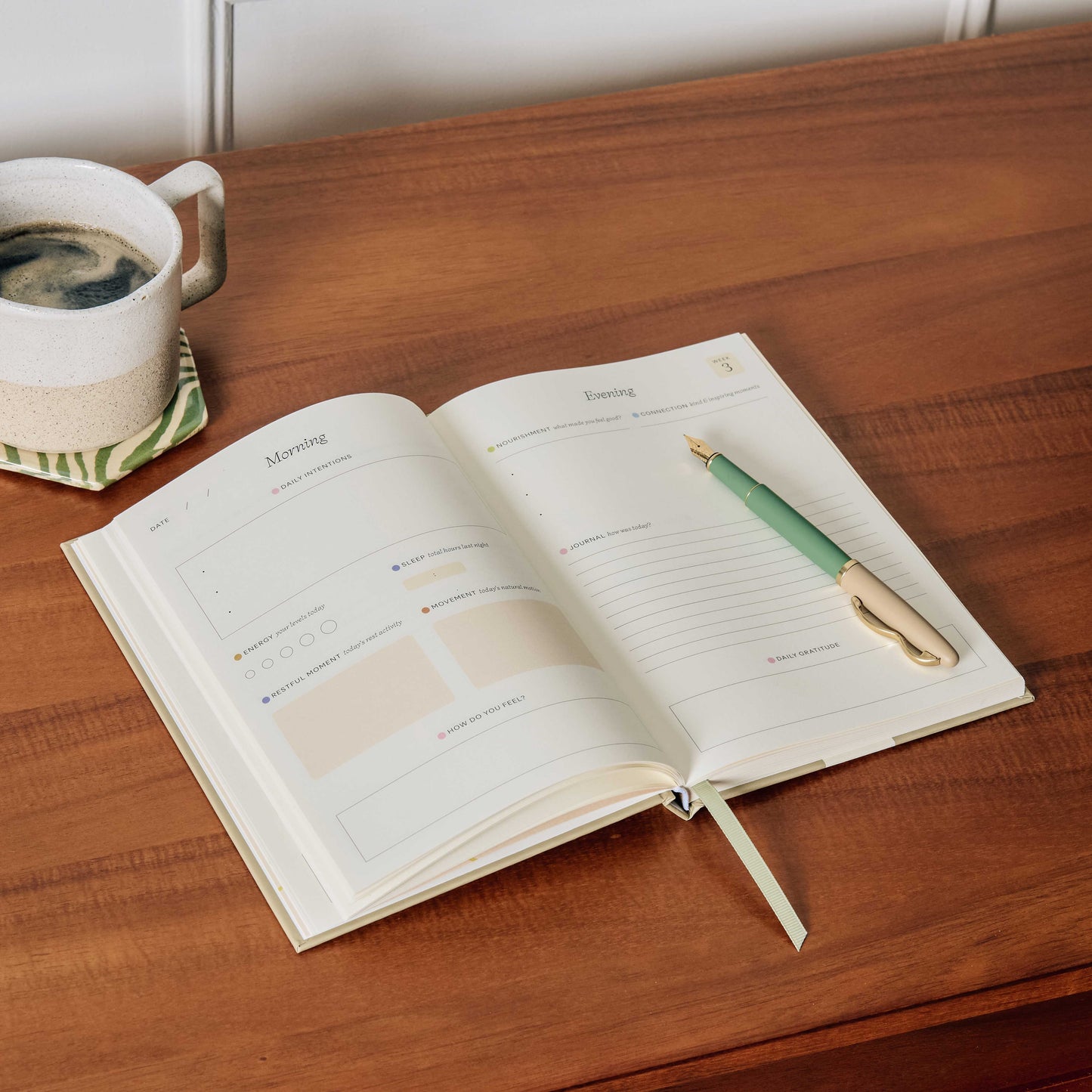 Guided Wellness Journal, A5 Hardcover - Quilted Daydream