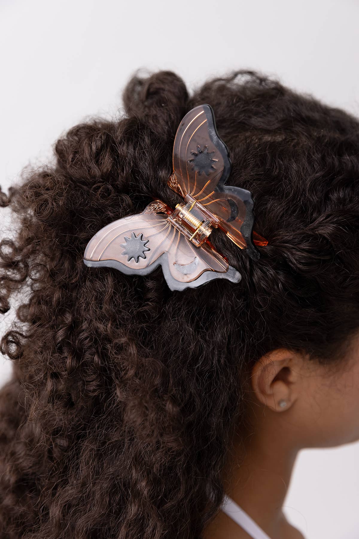 Women's Orange Acetate Monarch Butterfly Hair Claw Clip