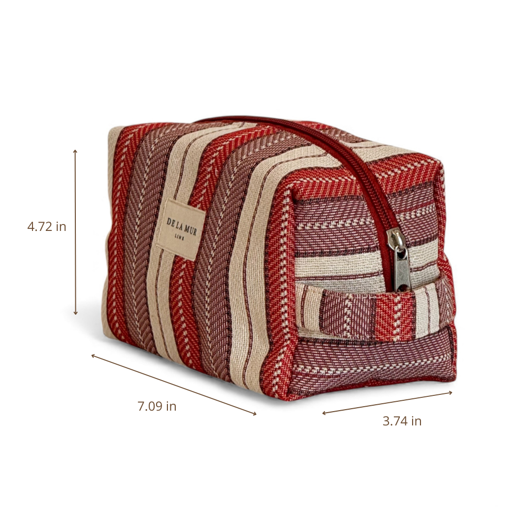 Squared Makeup Bag in Summer Stripe