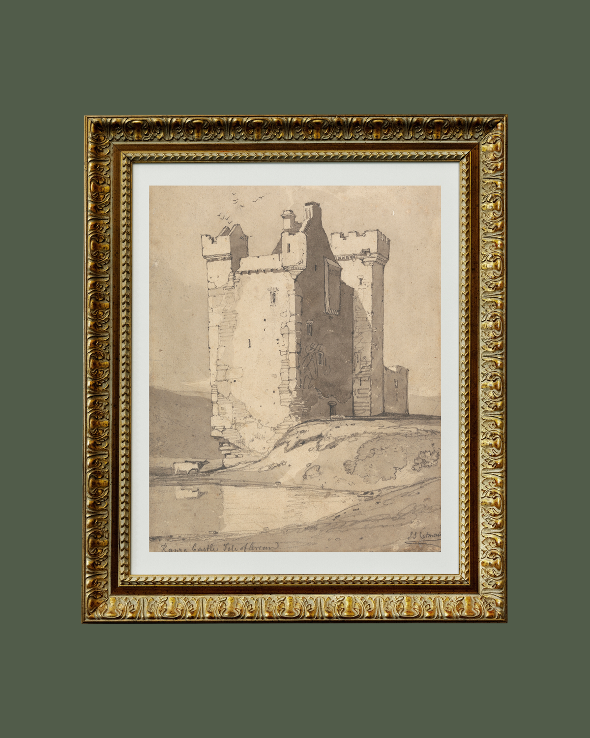 Castle Sketch Antique Art Print