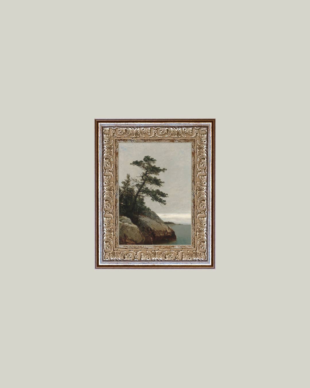 Ocean Side Framed Antique Art: 8x10