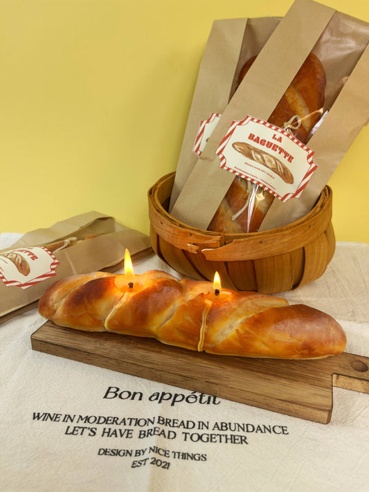 French Baguette Candle: Long Baguette No Scent