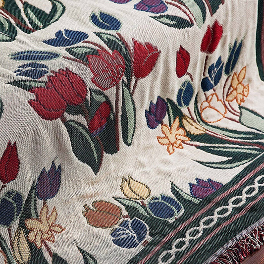 Woven Floral Throw