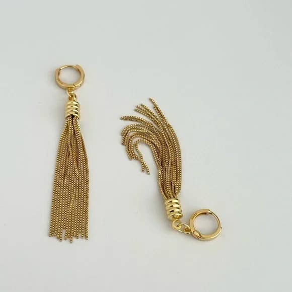 Little Fringe Huggie Hoop Earrings