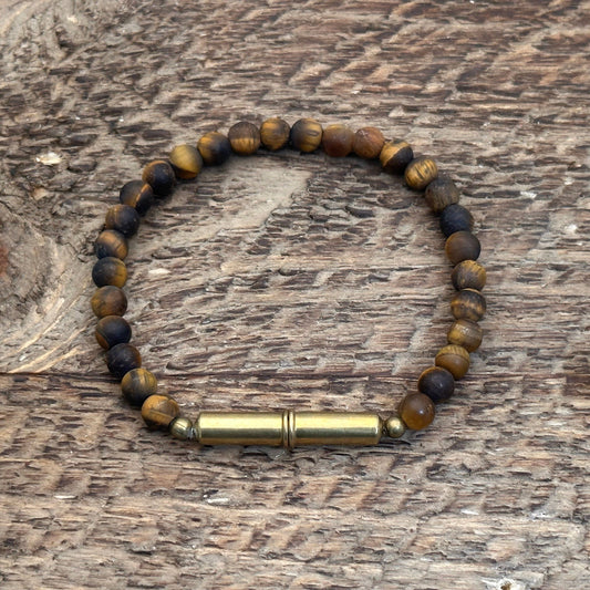 Flint Beaded Single Bracelet: Spiderweb Jasper / Large