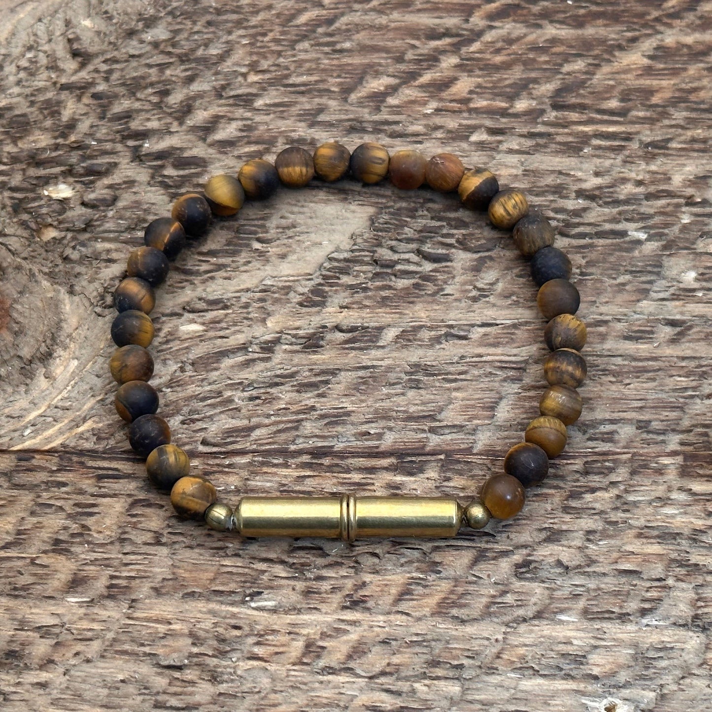 Flint Beaded Single Bracelet: Tiger Eye / Medium