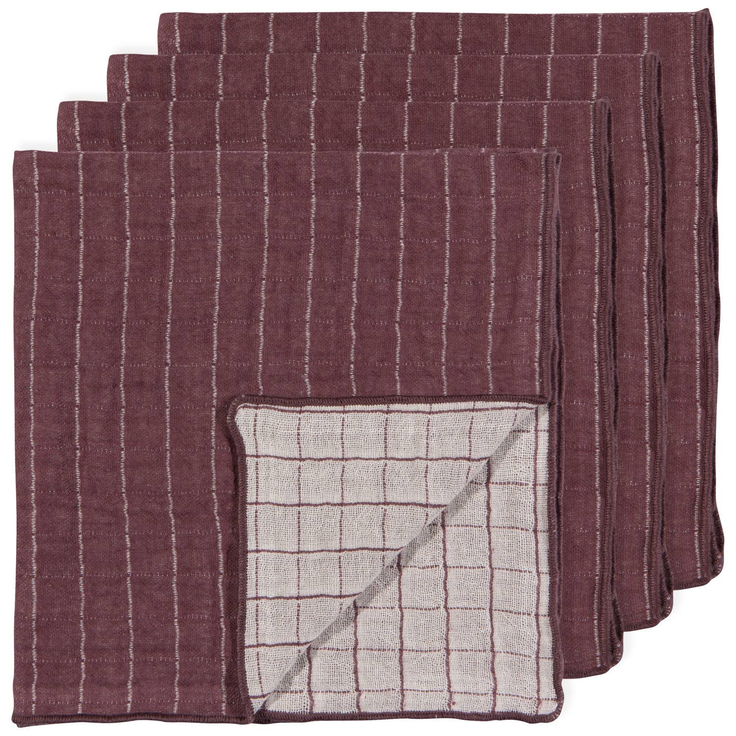 Ash Plum Double Weave Napkin - Set of 4