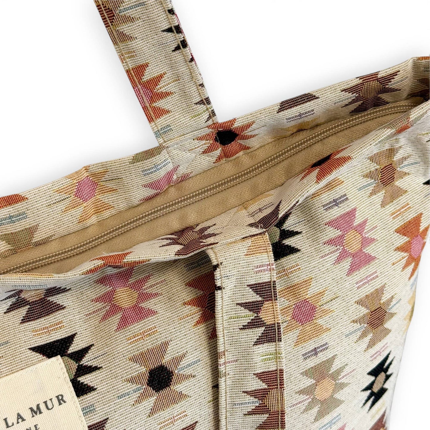 Zippered Bag in Spring Geo - Large