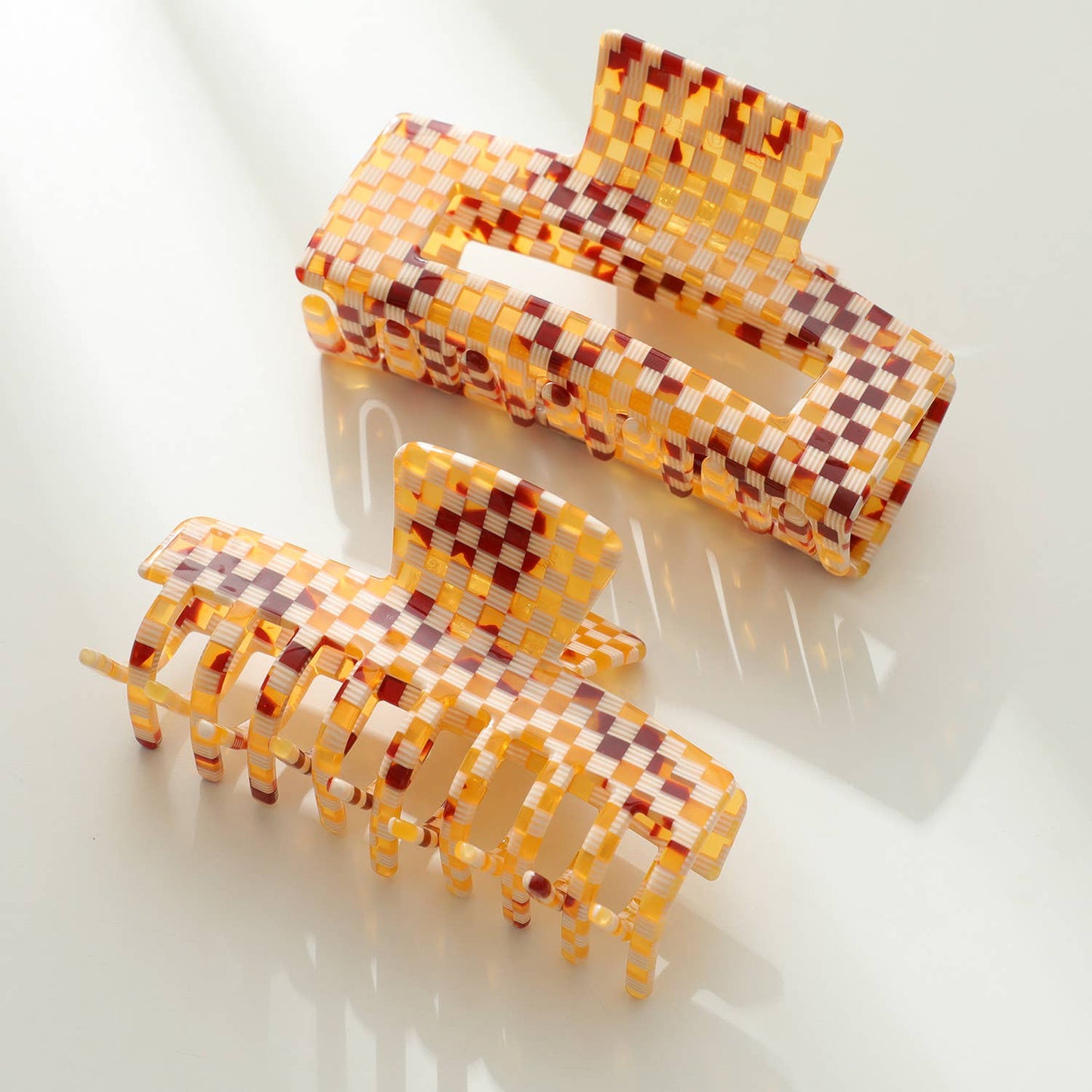 Golden Checkerboard | Assorted Large Claw Clips