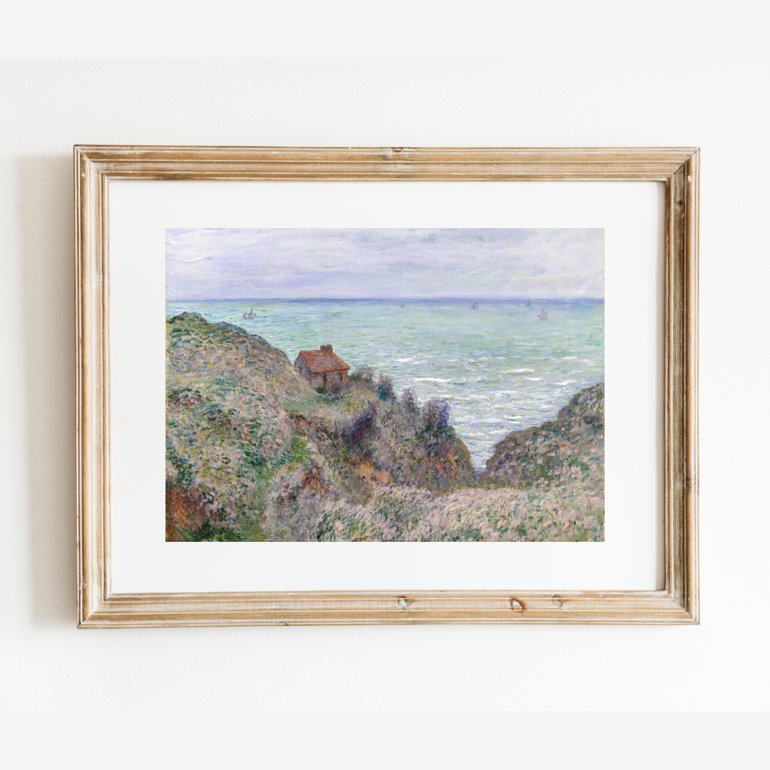Cabin at the Sea Antique Art Print
