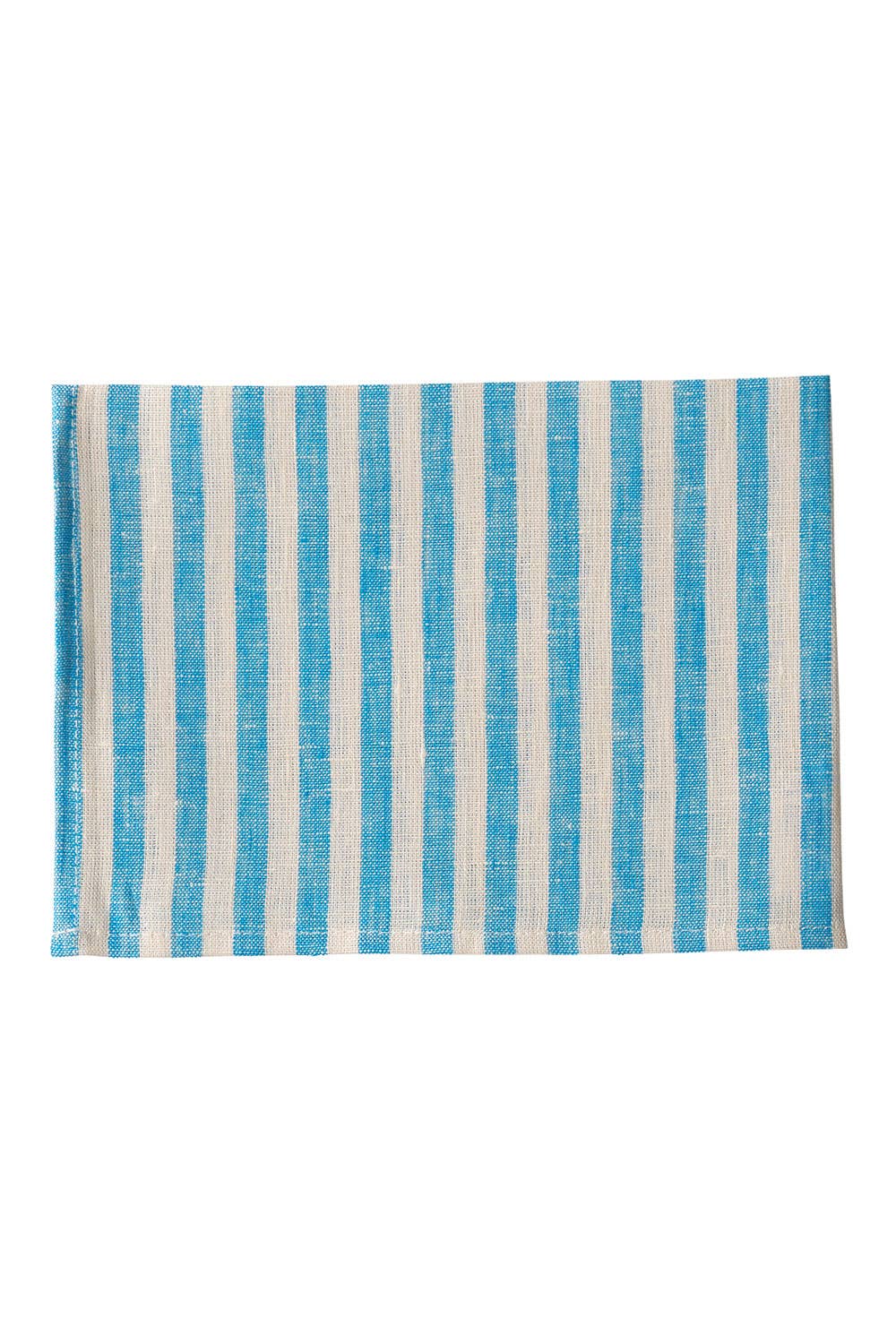 Linen Kitchen Cloth Francis: Beige turquoise stripe