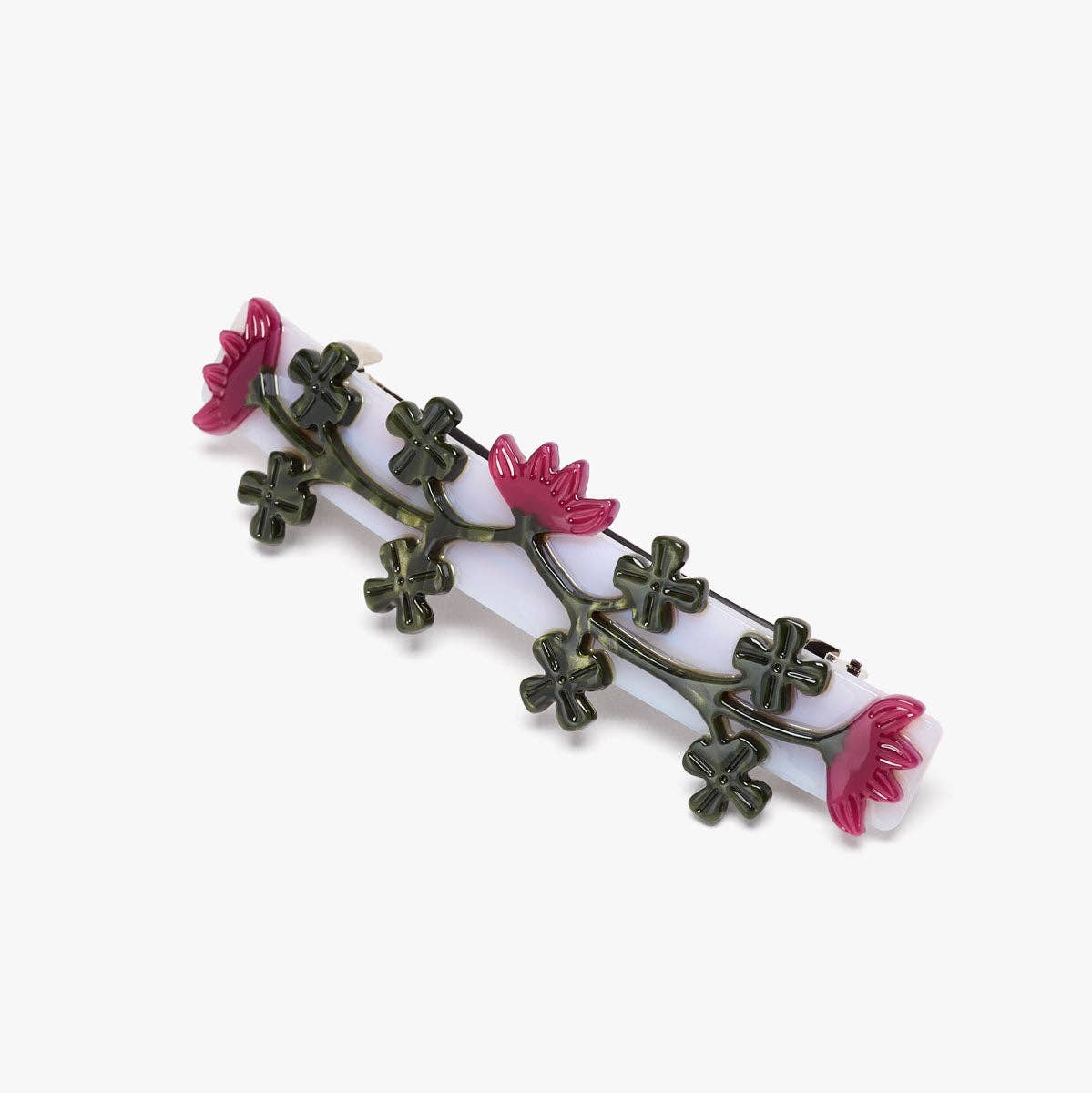 Red Clover Crimson Flowers Women's French Barrette Hair Clip