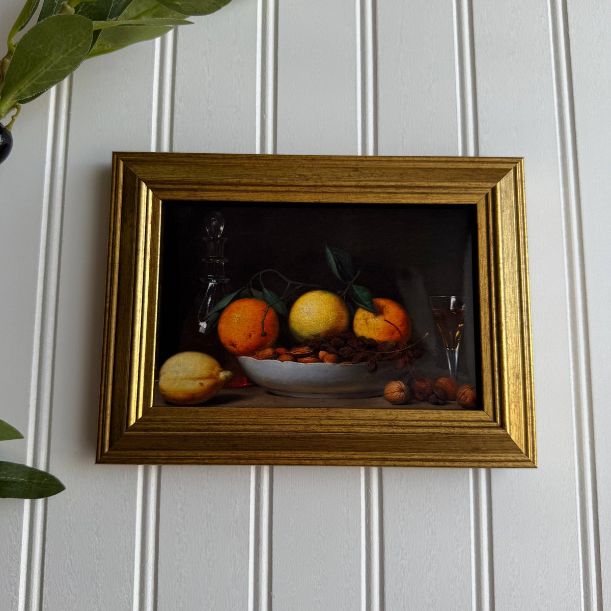 Vintage Style still life bowl of oranges and Lemons Framed