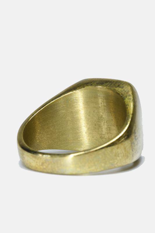 Brass Square Striped Ring: 8