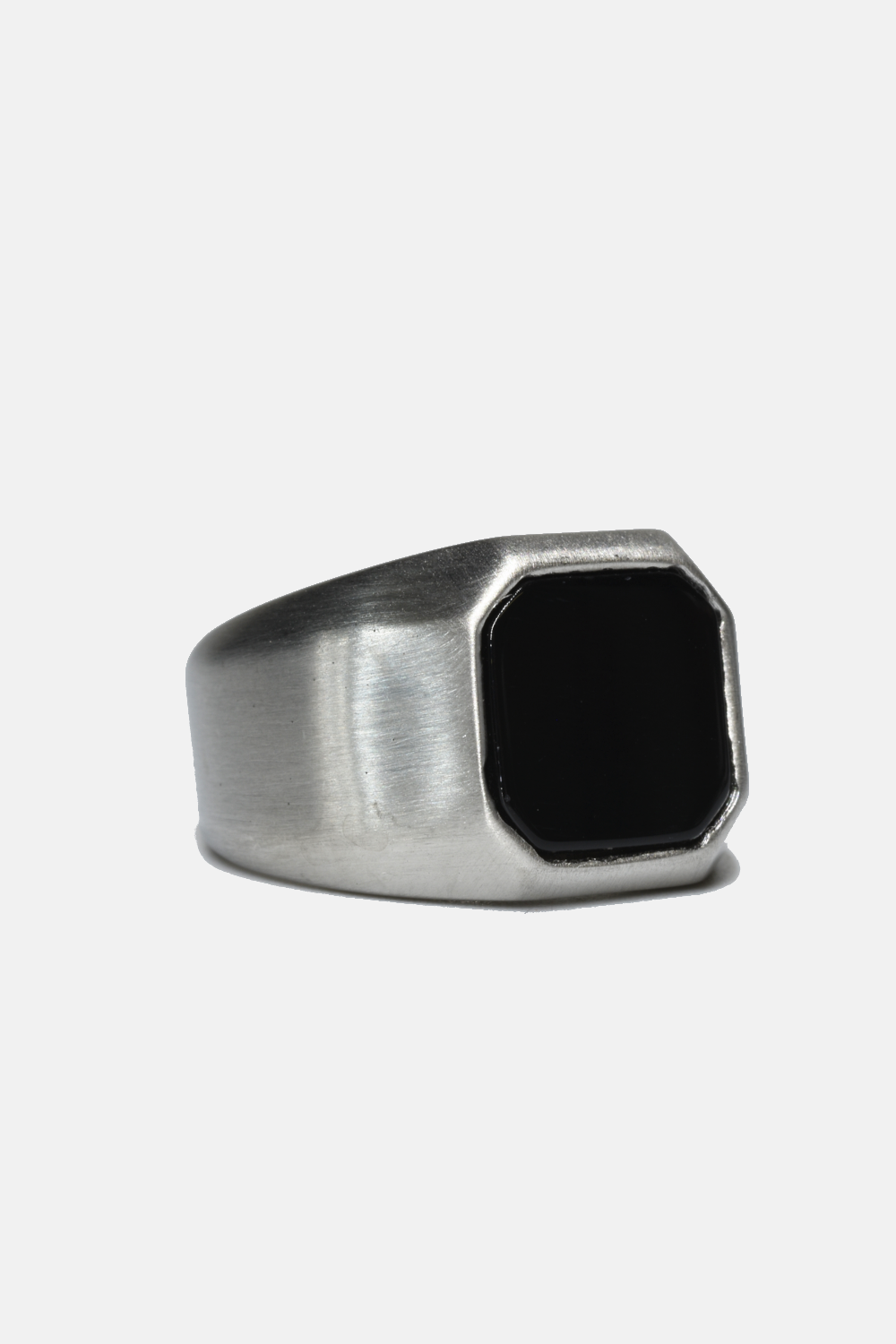 Onyx Inlay Octagon Ring: 8