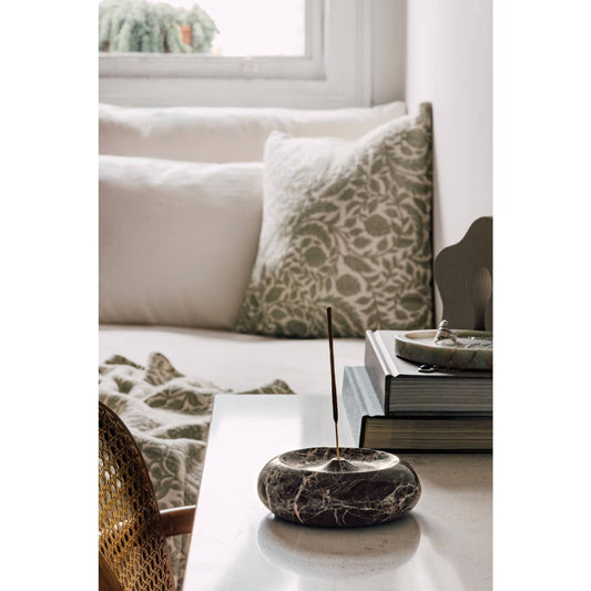 Emperador Marble Round Incense Holder