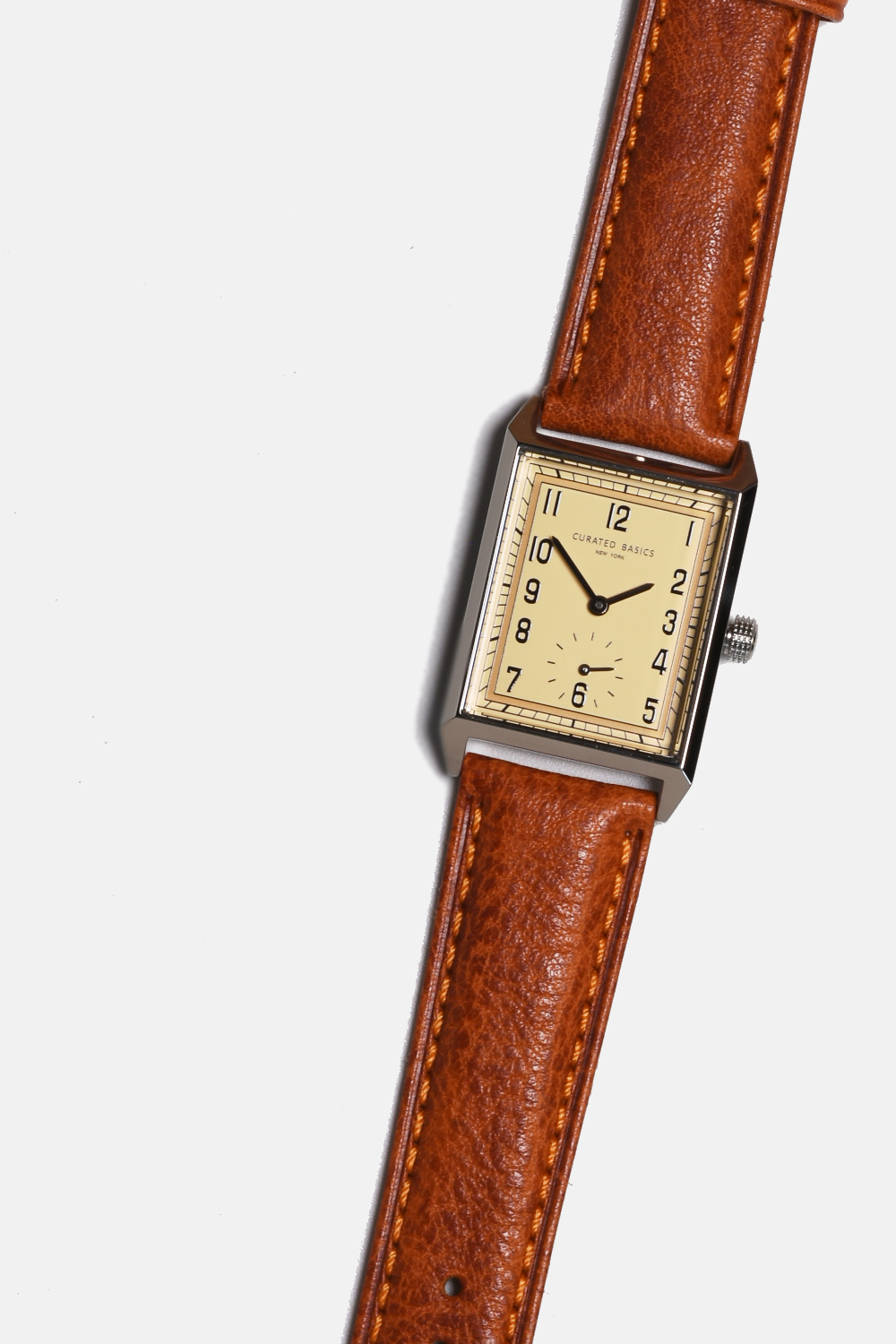 Classic Rectangular Watch: Green Leather