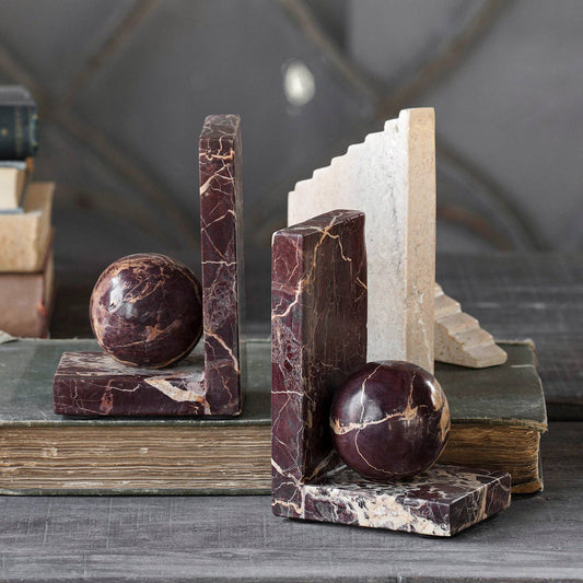 Rosso Levanto Sphere Bookend Each