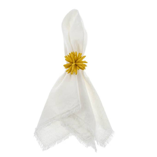 Corsica Beaded Napkin Ring Yellow