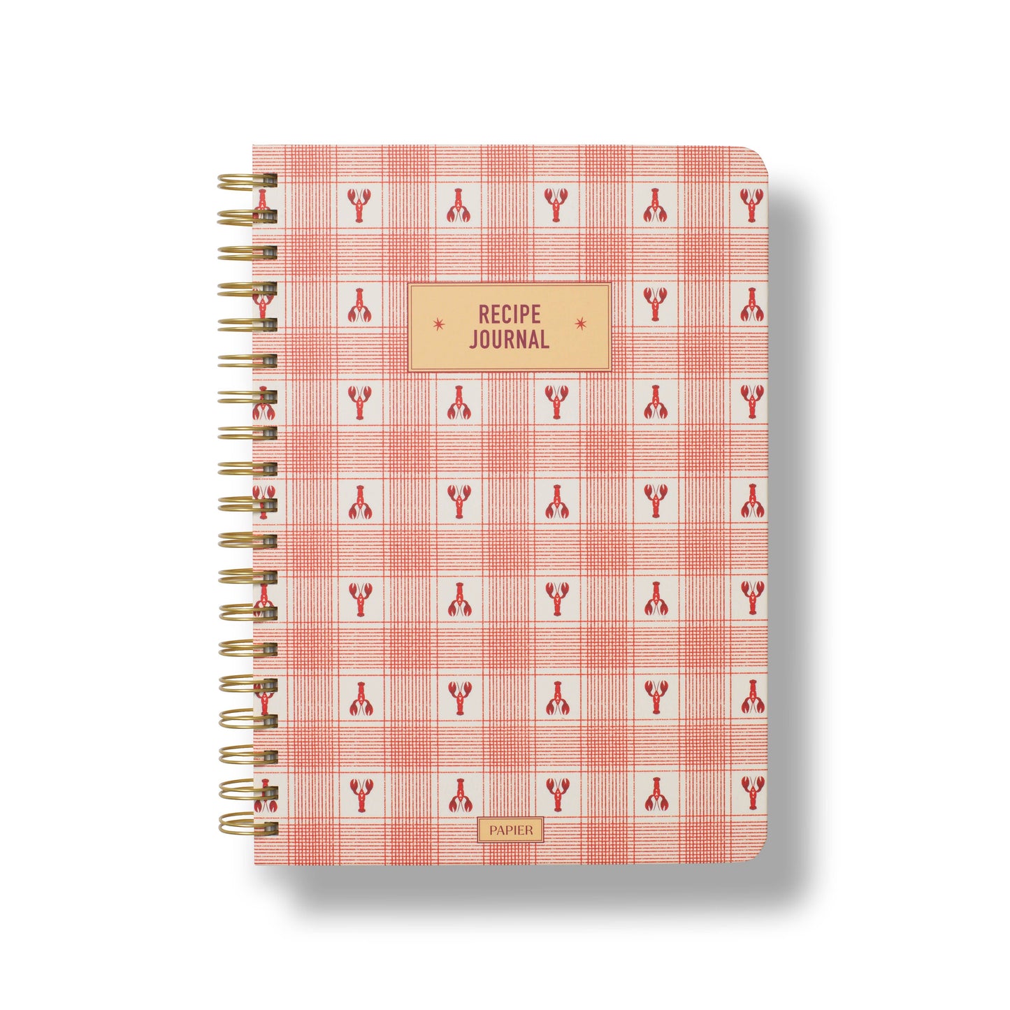 Guided Recipe Journal, B5 Hardcover Spiral - Lobster Gingham