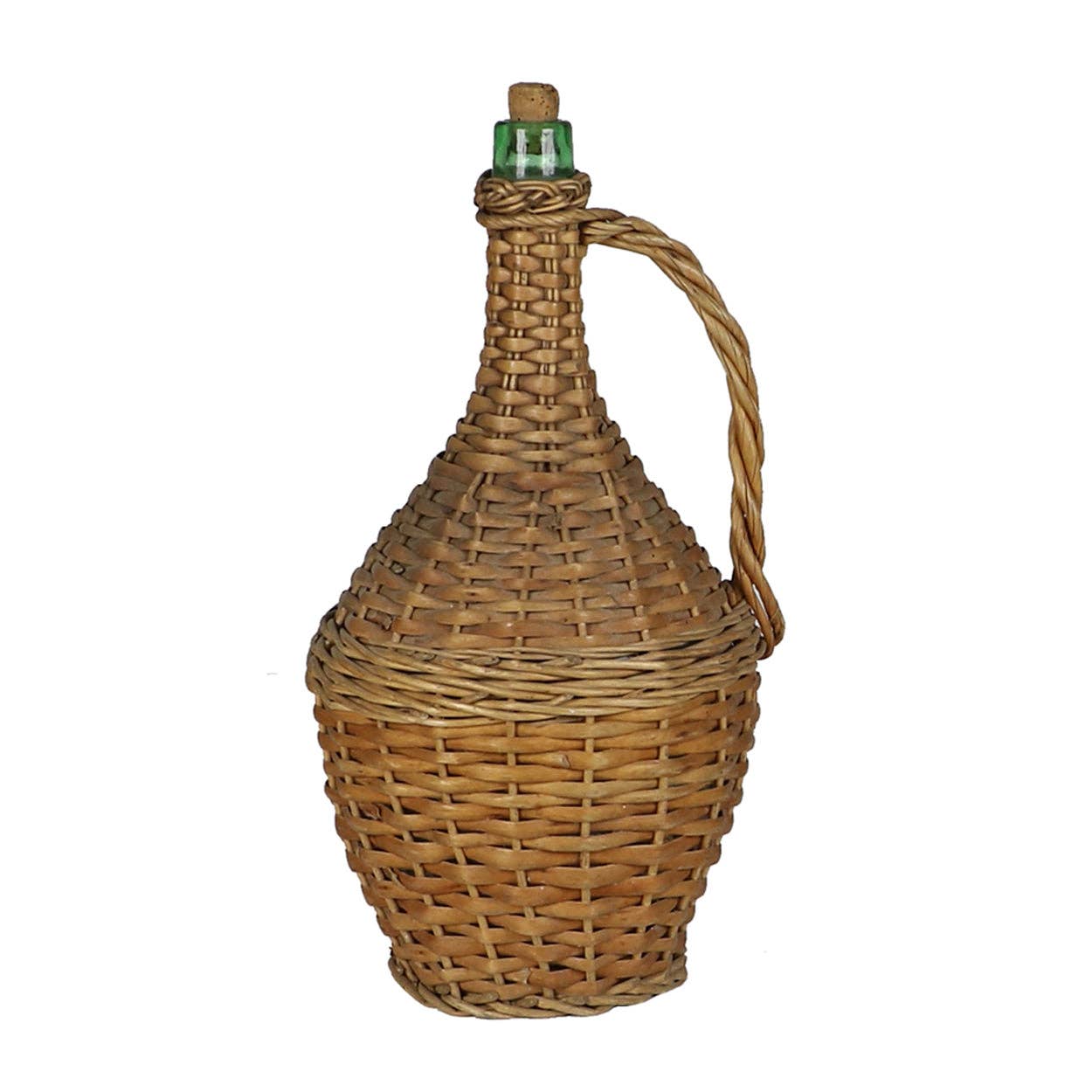 Wicker Covered Wine Bottle: Medium