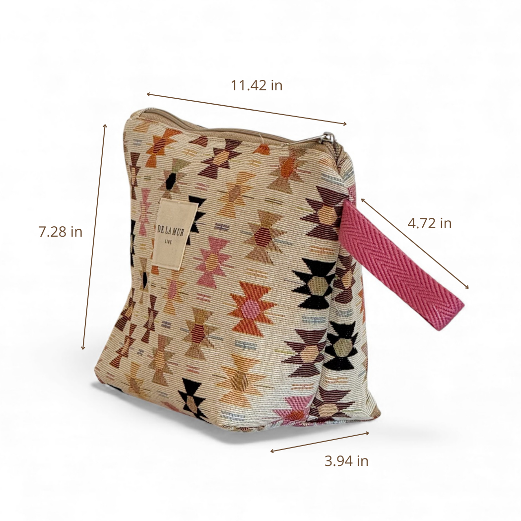 Large Makeup Bag in Spring Geo