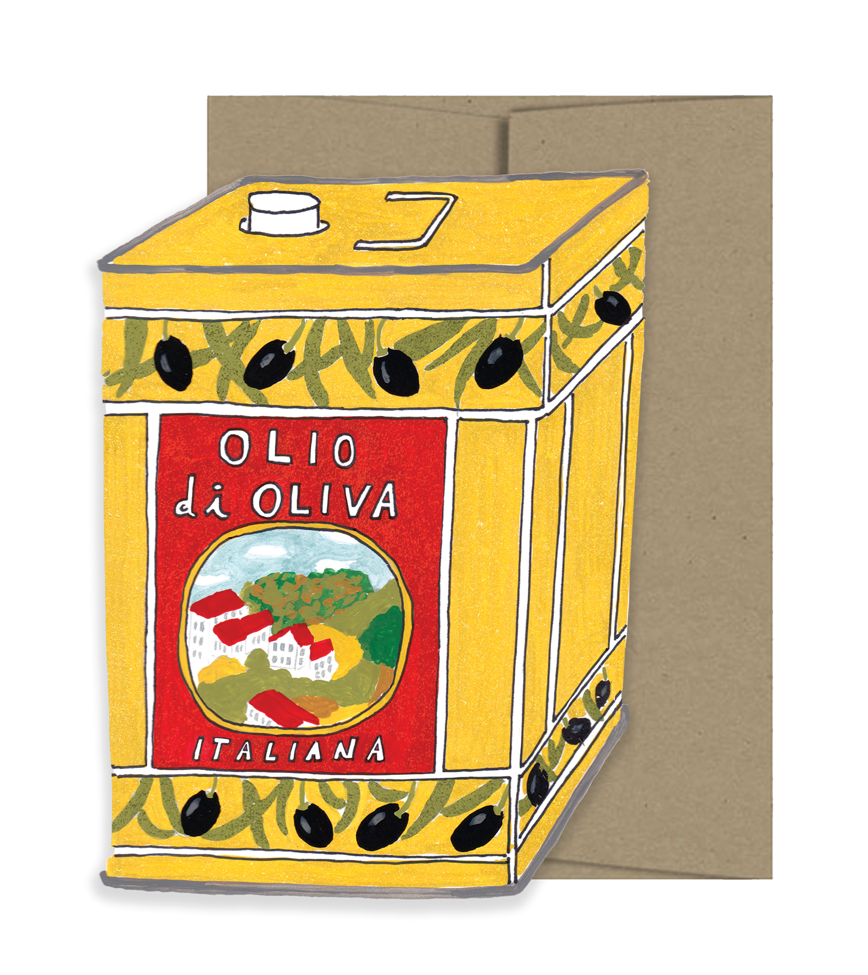 Olive Oil  Die Cut Card