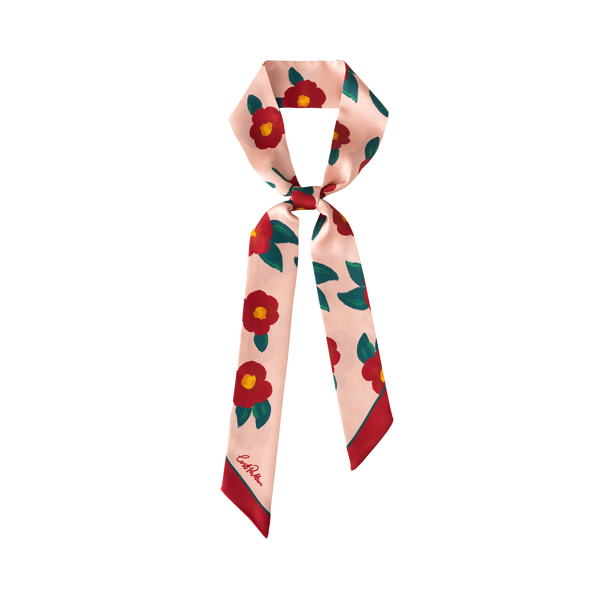"Camellia" Silk Twill Skinny Scarf