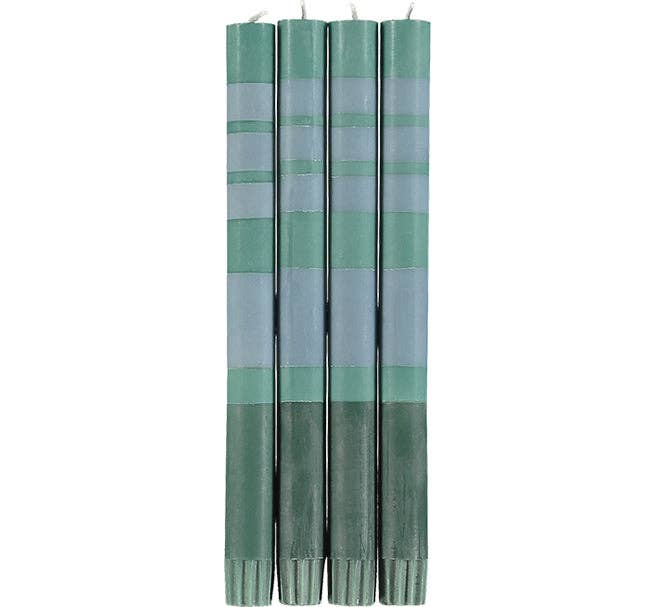 British Colour Standard Dinner Candles - Beryl Green, Bokhara & Moonstone