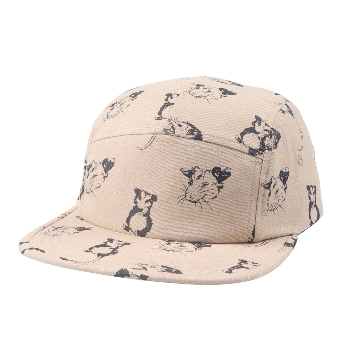 Hatphile Opossum Cotton 5 Panel Hat: Khaki