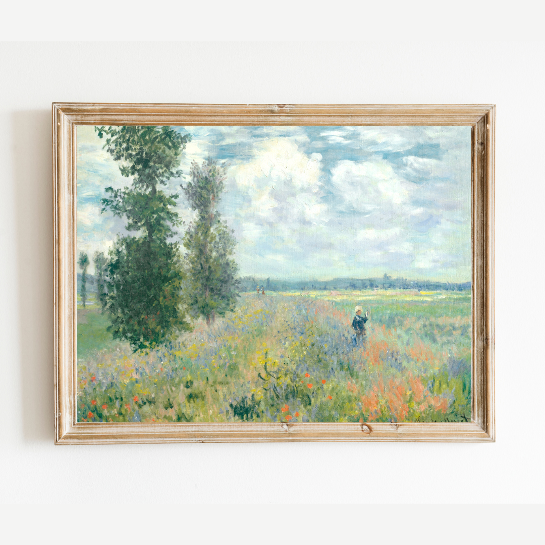 Poppy Fields Near Argenteuil Antique Art Print