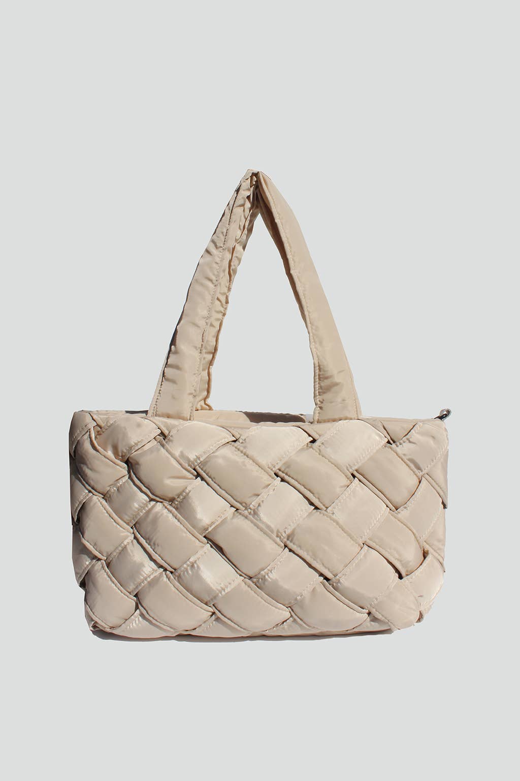 Athena Nylon Woven Tote: Tan