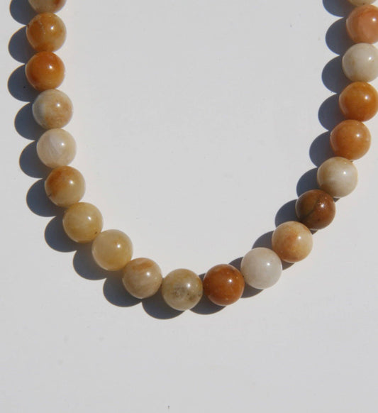 Caramel Yellow Topaz Beaded Necklace: 18