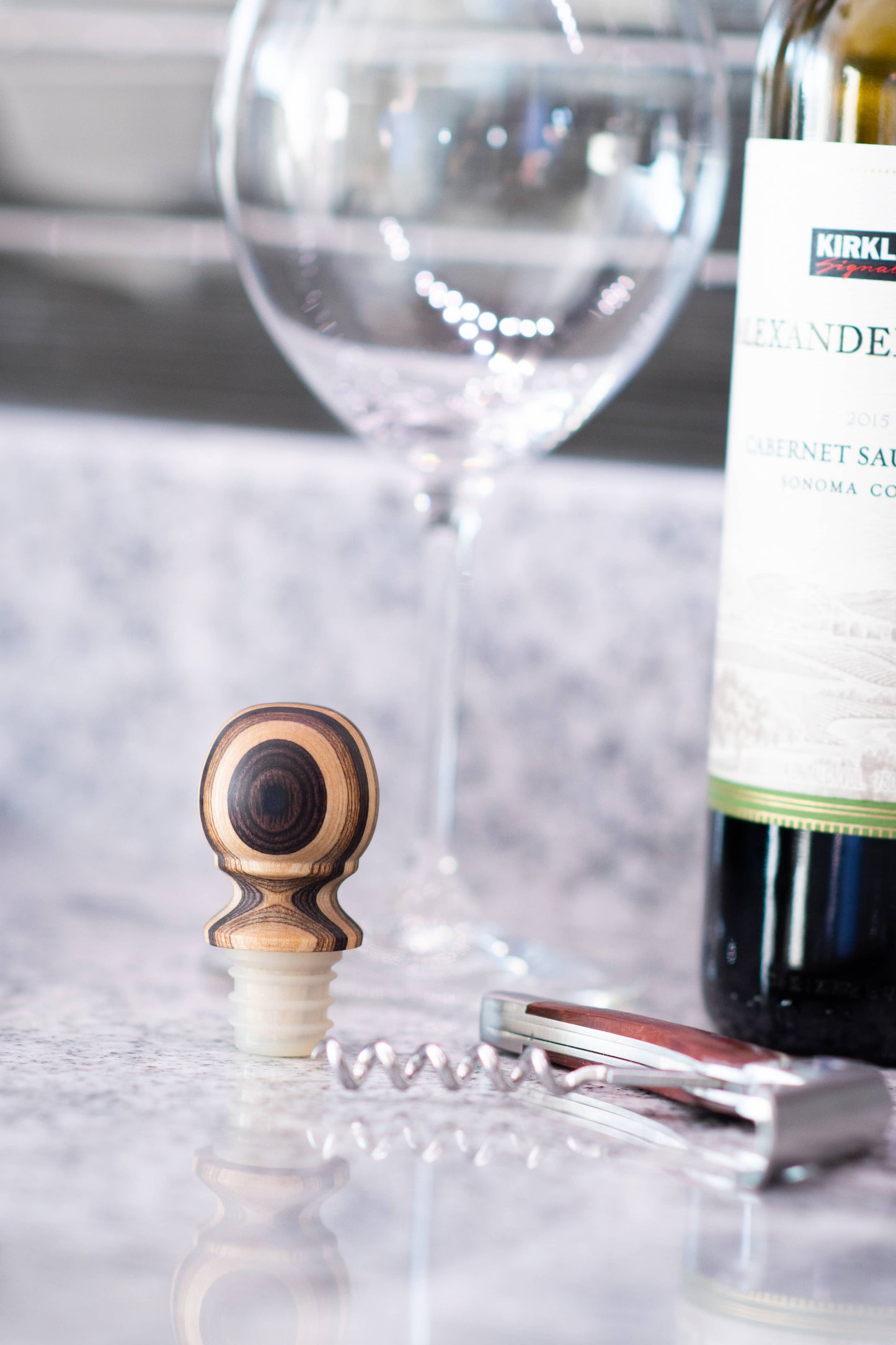 3" Natural Pakka Bottle Stopper - Carded