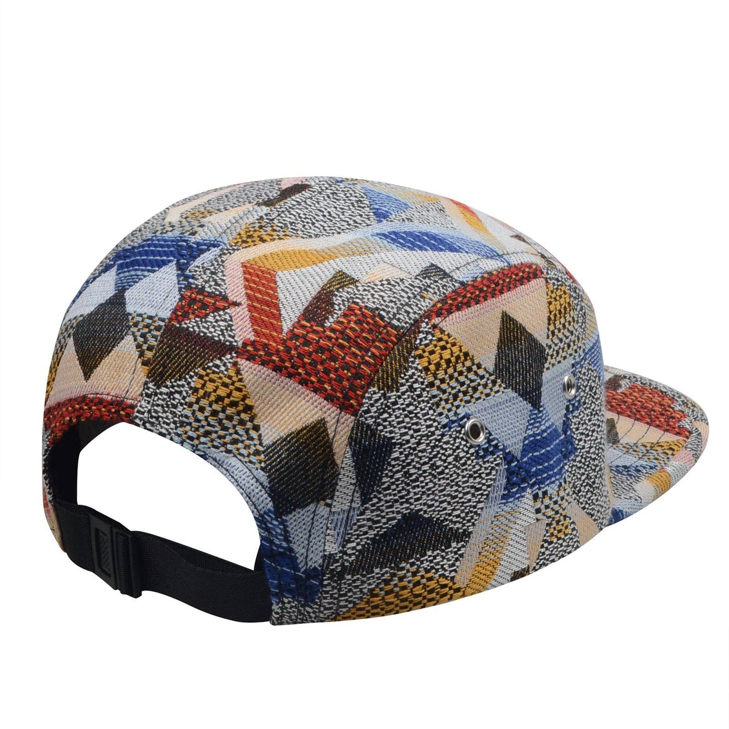 Hatphile XL Patchwork Jacquard 5 Panel Hat Camp Cap: Geo Turquoise XL