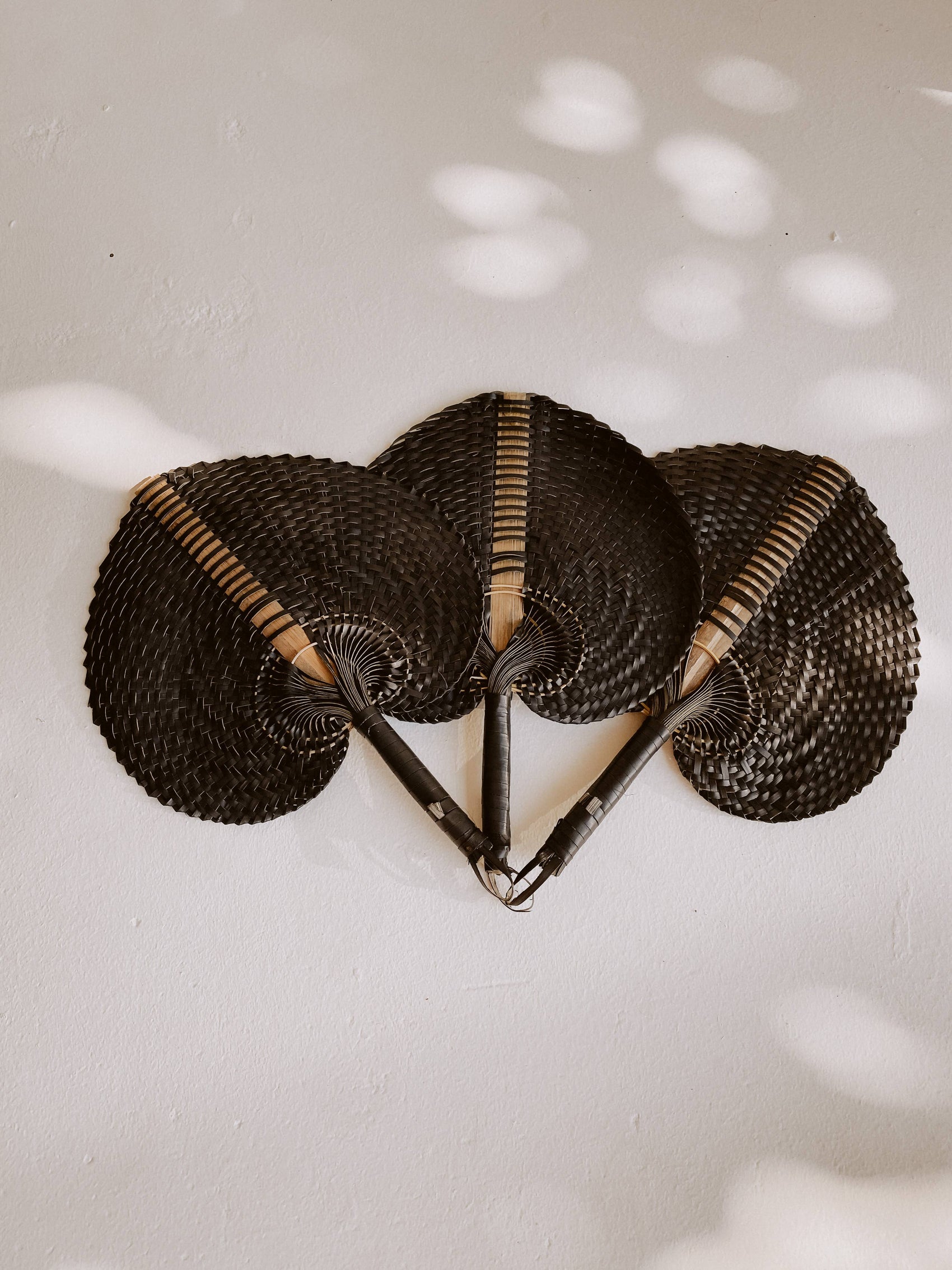 Woven Paradisio Fan in Black: Small